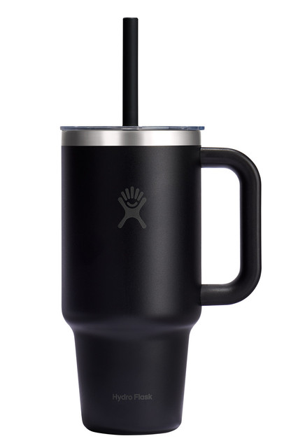 32 OZ TRAVEL TUMBLER CLEAR LID BLACK